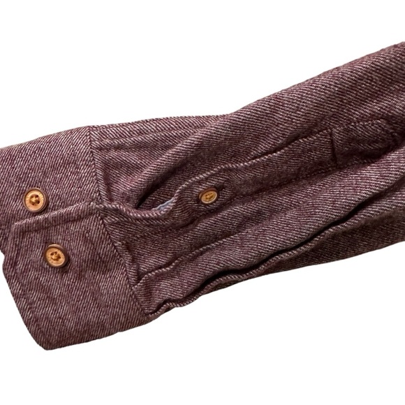 Ben Sherman Men’s maroon Twill Flannel Button Down Long Sleeve shirt Medium - Picture 6 of 11